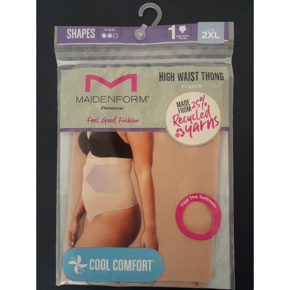 NEW SIZE 2XL WOMEN MAIDENFORM FLEXEES FEEL GOOD FASHION HIGH WAIST THONG